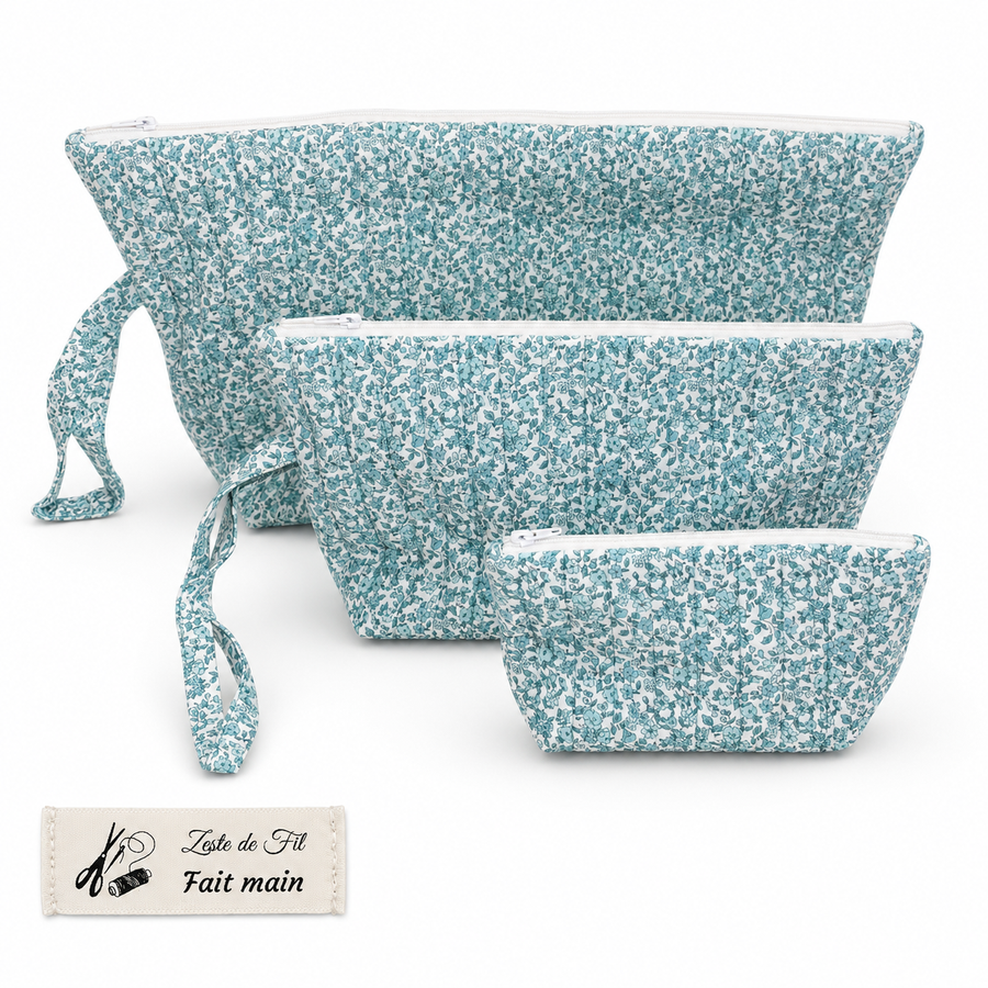 Set Fleuri Bleu Céladon
